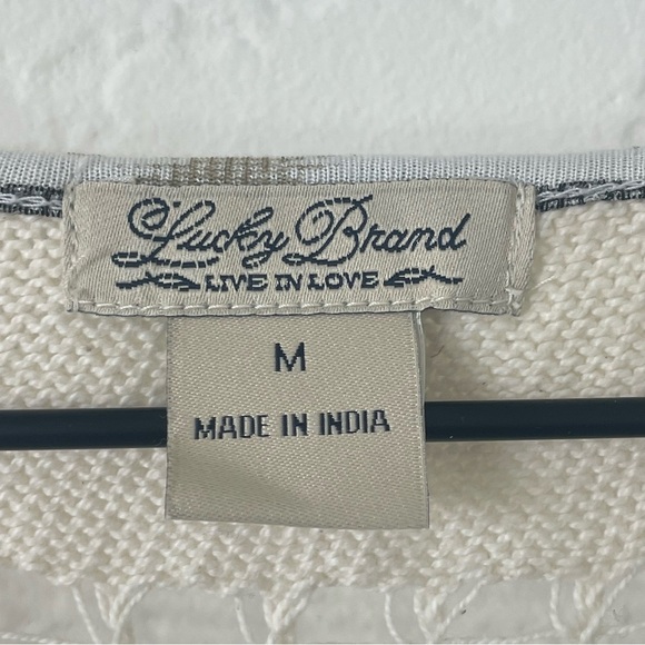 L Lucky Brand Maxi Dress M Crochet Boho Sleeveless Indie Western Beach Festival - Picture 10 of 15